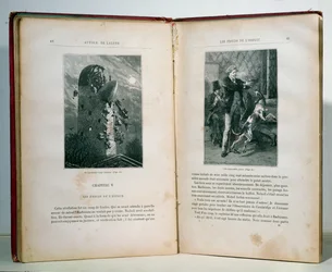 Illustrazioni da Intorno alla Luna di Jules Verne, edizioni Hetzel